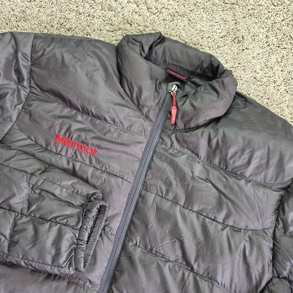 Marmot Japanese 750‎ Fill Down Puffer Jacket Womens L Gray Brown Quilted Ripstop